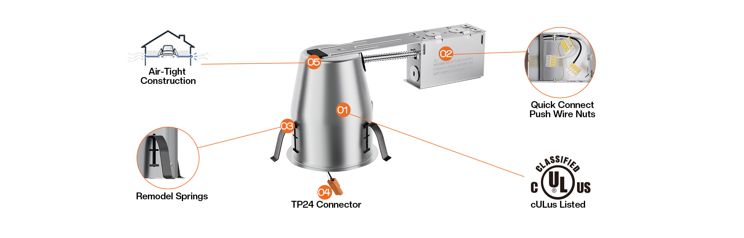 4 Inch Remodel Recessed Light Housing-Can with TP24 Connector-A+-01 4 Inch Remodel Recessed Light Housing-Can with TP24 Connector-A+-01